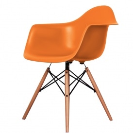 Style Orange Plastic Retro Armchair