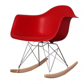 Style Red Plastic Retro Rocking Chair