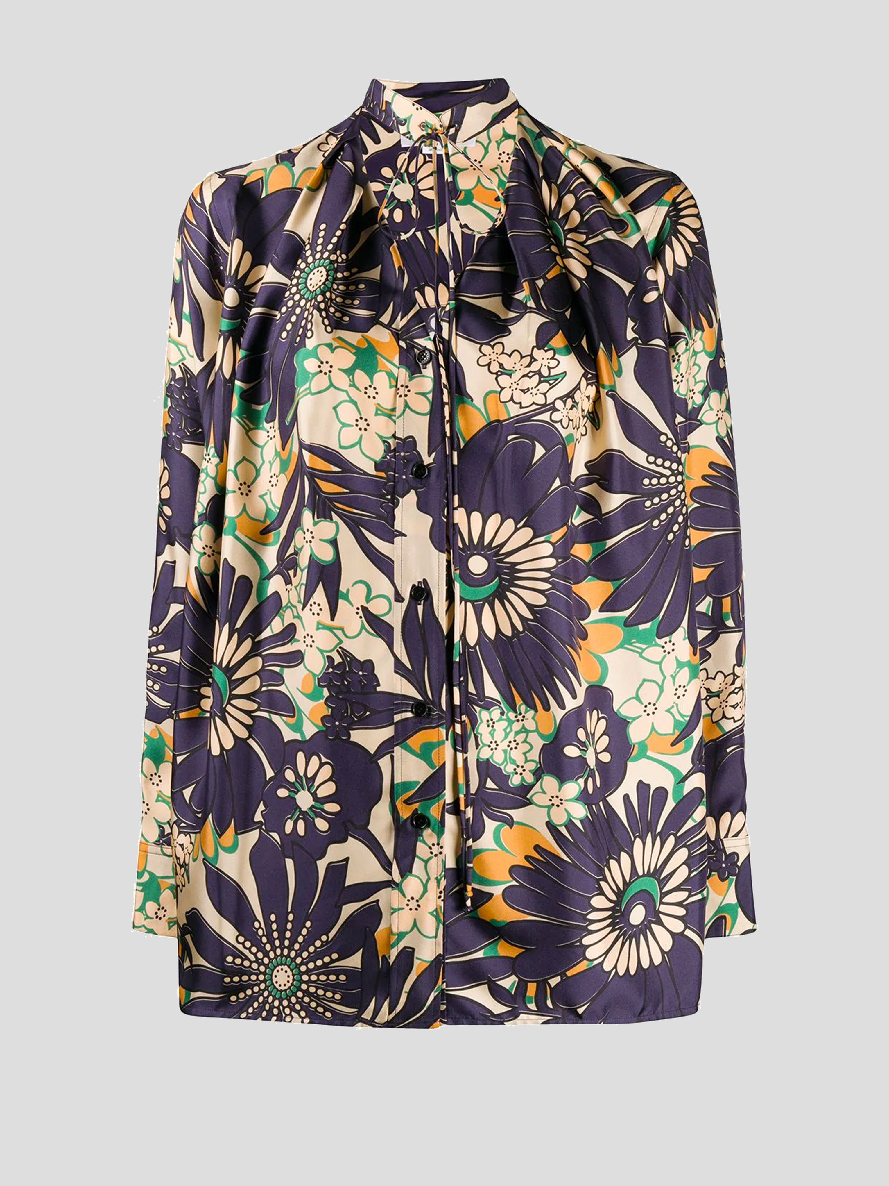 Image of Floral Silk Blouse