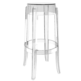 Fusion Living Ghost Style Bar Stool Crystal Clear - 76cm