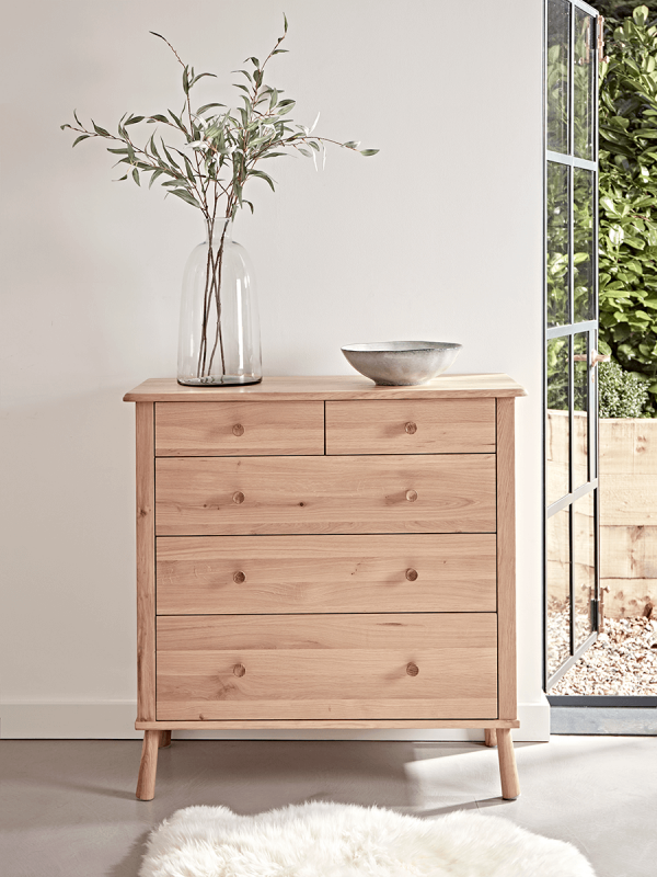 Bergen Oak Chest Of Drawers - Natural