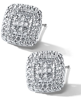 Sterling Silver Diamond Earrings