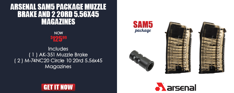 Arsenal SAM5 Package Muzzle Brake and 2 20rd 5.56x45 Magazines