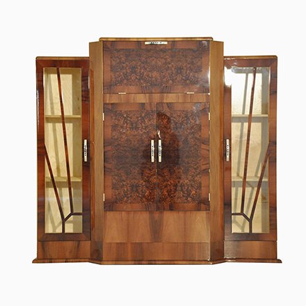 Image of Art Deco Walnut Bar Cabinet