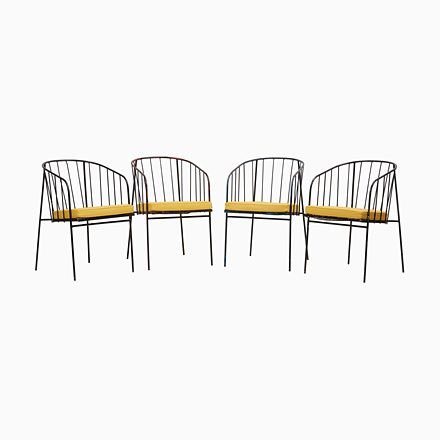 Image of Iron Rod Outdoor Chairs by George Nelson for Arbuck, 1950s, Set of 4