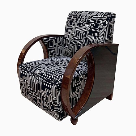 Image of Art Deco Club Chair by Eley Kishimoto for Krikby Design, 1930s