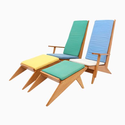 Image of Vintage Italian Swimming Pool Lounge Chairs, 1970s