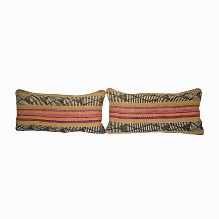 Image of Turkish Organic Wool Outdoor Kilim Pillow Covers from Vintage Pillow Store Contemporary, Set of 2