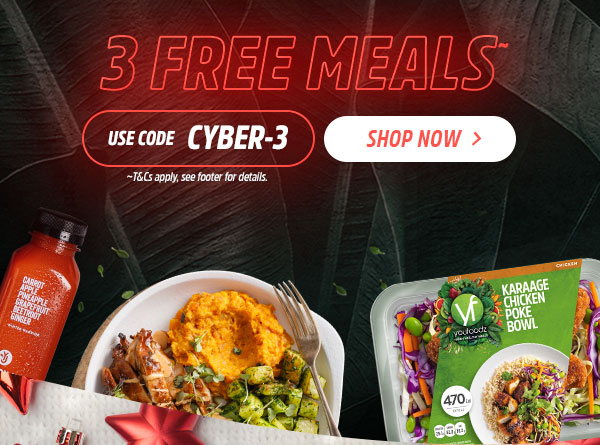 3 FREE MEALS  - Use code: CYBER-3