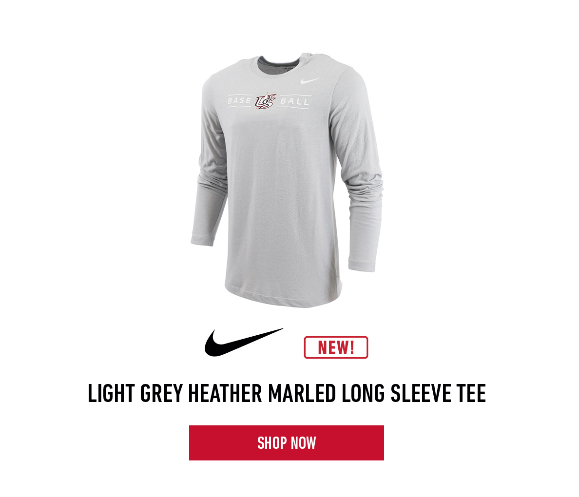 Nike Light Grey Heather Marled Long Sleeve Tee