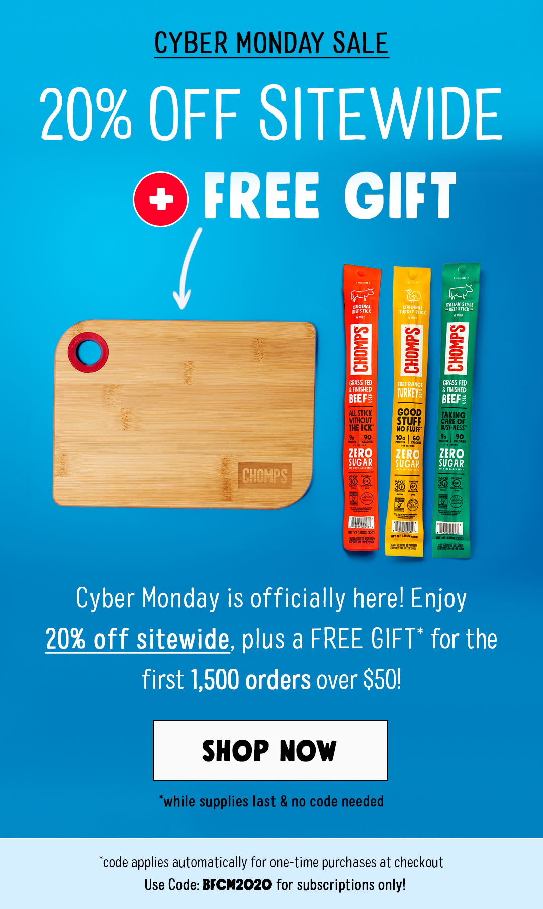 Cyber Monday is officially here! Enjoy 20% off sitewide, plus a free gift* for the first 1,500 orders over $50!