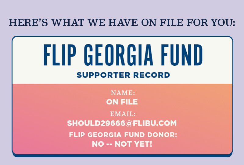 Here''s what we have on file for you. Your supporter record.