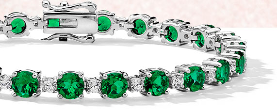 Lab-Created Emerald Bracelet