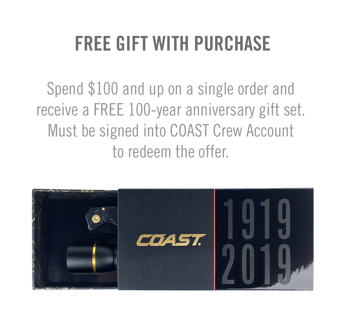 Free gift with $100 purchase