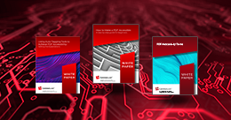 covers of three popular white papers of commonlook on a red background