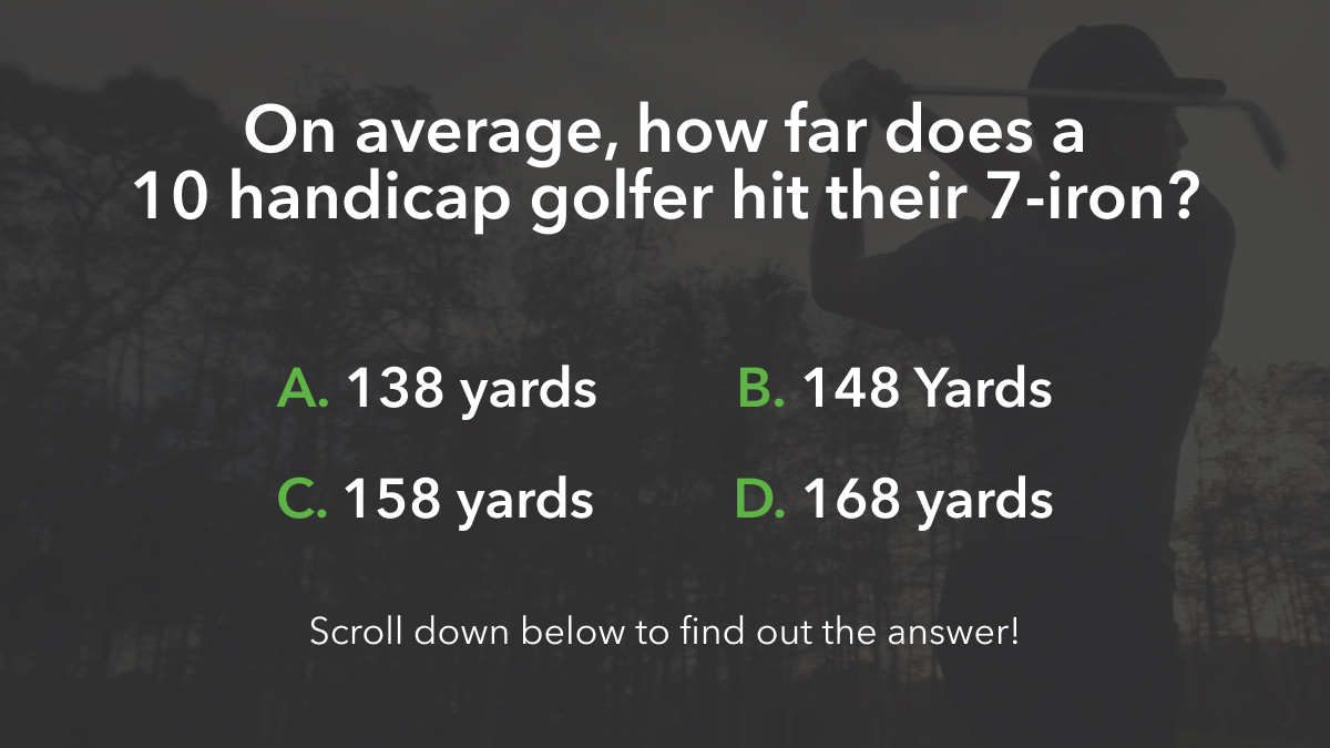 On average, how far does a 10 handicap golfer hit their 7iron?