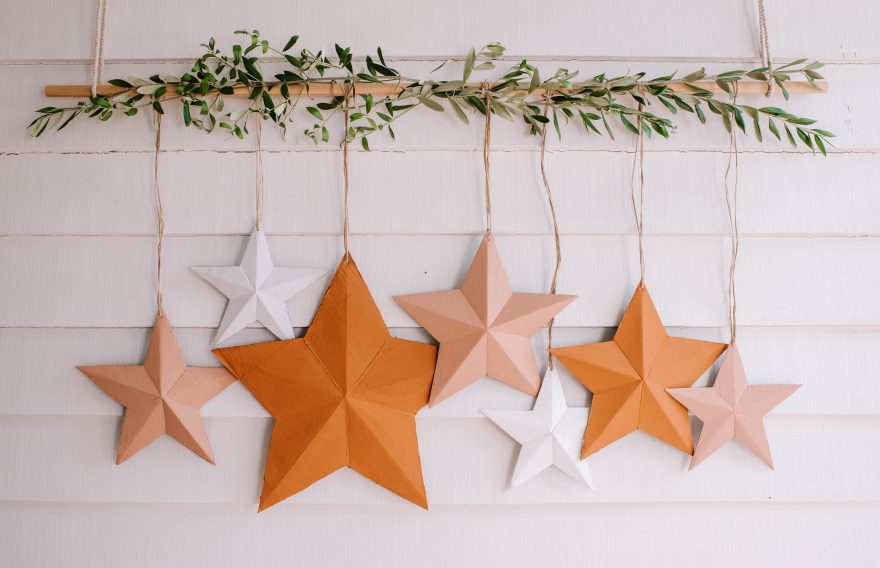 Quick Upcycled Star Decorations (Using Cardboard Boxes!)