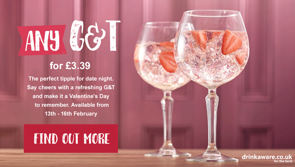 G&T for £3.98 and prosecco for £9.99