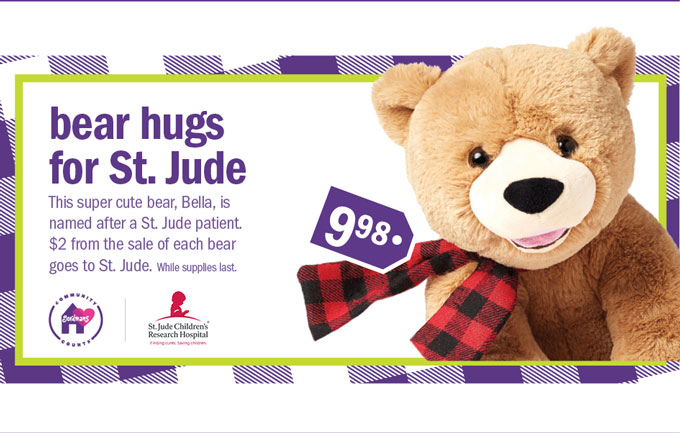 Bear hugs for St. Jude