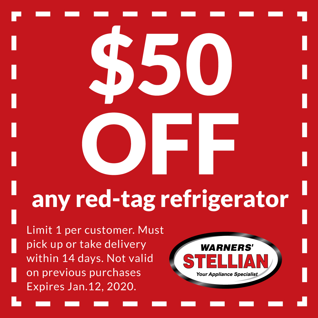 $50 off red tag refrigerator coupon