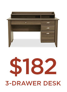 3-Drawer Desk for $182