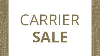 CARRIER SALE from now until Sept. 2 when you buy a bangle get two free spacers, buy a lock get a free bracelet, 25% off pendants with necklace purchase