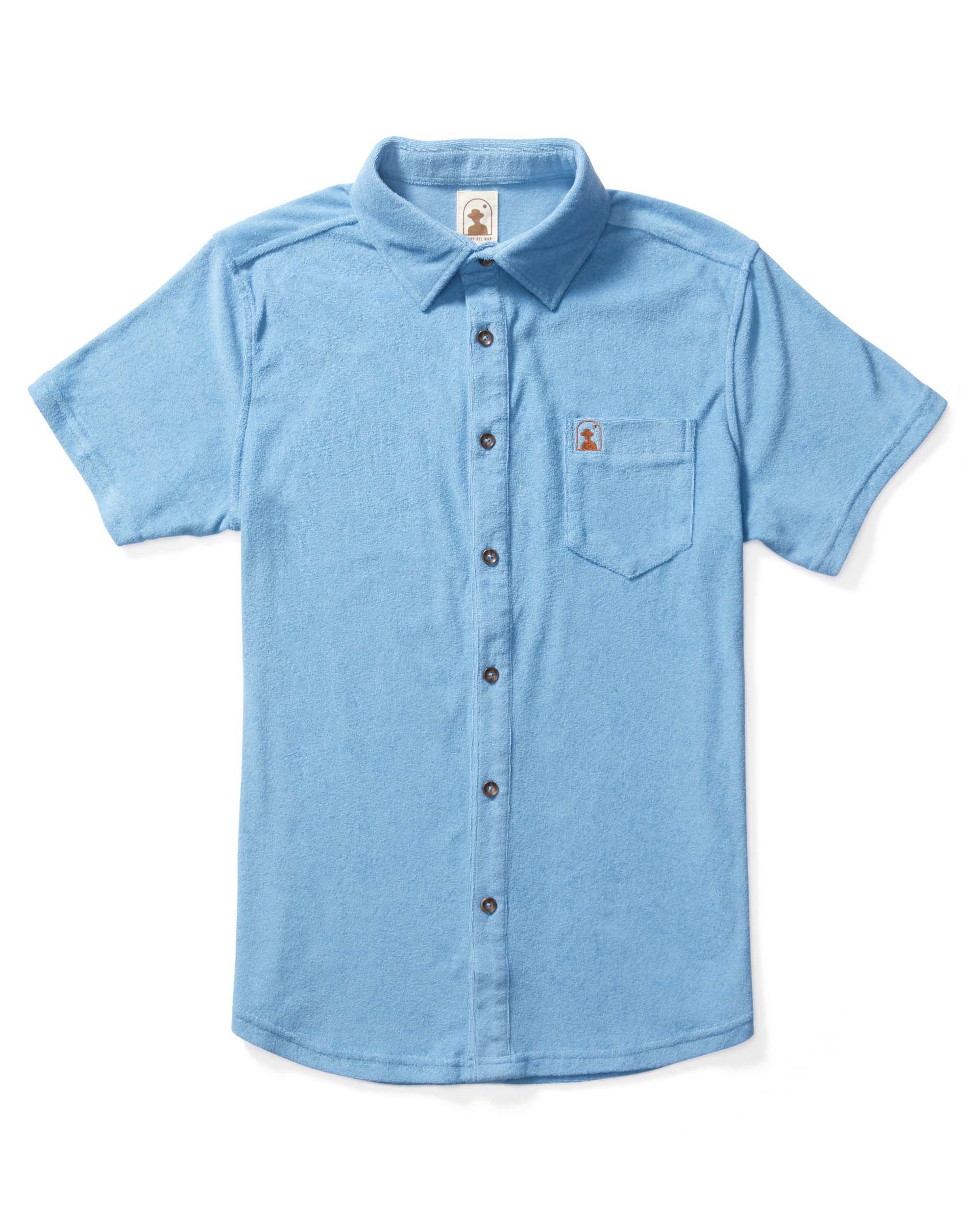 Image of The Tropez Terry Cloth Shirt - Soft Sky Blue