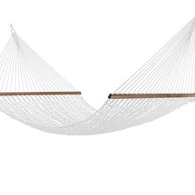 12FT Rope Hammock, Quick Dry with Double Size Solid Wood Spreader Bar, 2 Person 450 Pound Capacity