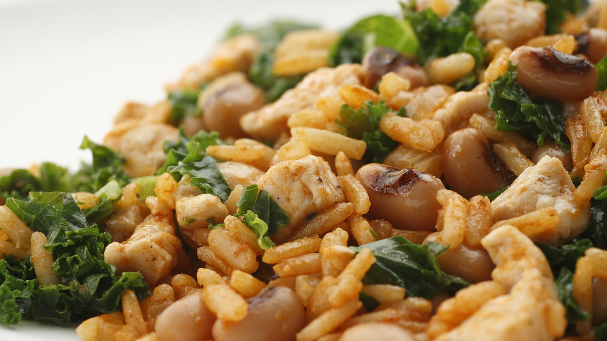 Black-eyed peas with pork and greens
