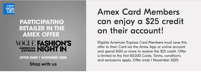 Amex Card Members can enjoy a $25 credit on their account!