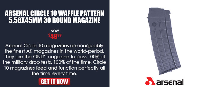 Magazine, 5.56x45, 30rd, circle ((10)), waffle pattern, black reinforced polymer, Arsenal Bulgaria
