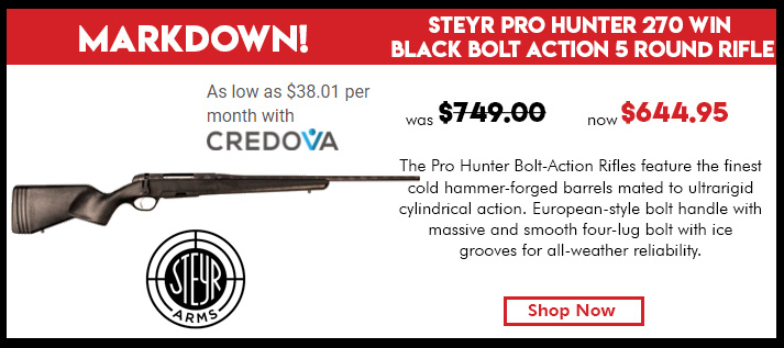 Steyr Pro Hunter Black RH .270 23.6-in Barrel