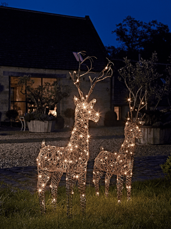 Faux Rattan Light Up Reindeer