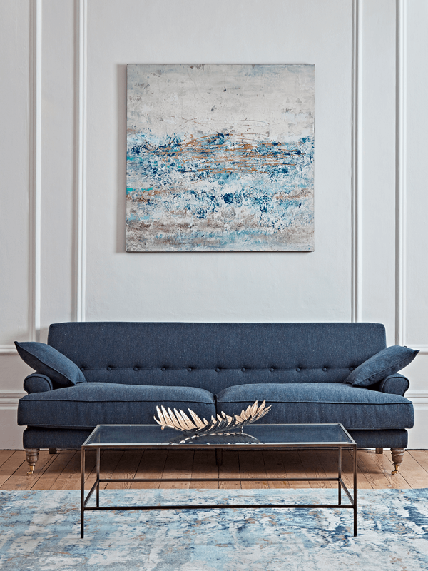 Herringbone Sofa - Blue