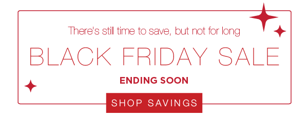 There's still time to save, but not for long. Black Friday Sale Ending Soon