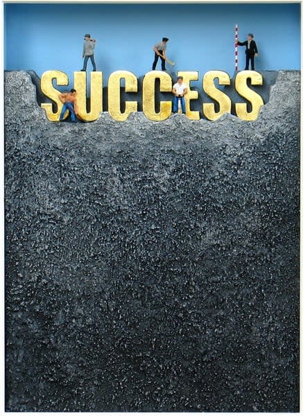 ''We Build on Success''<br>mixed media, 43 x 51 cm