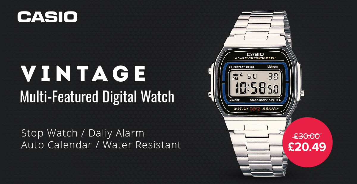 Casio Multi-Featured Digital LCD Watch - Only ?18.99