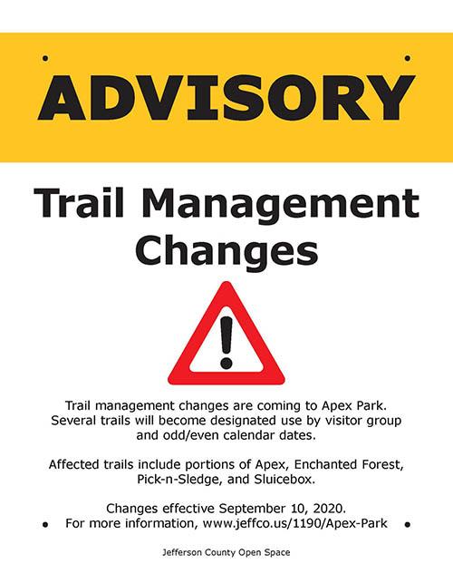 Apex Park Advisory Sign