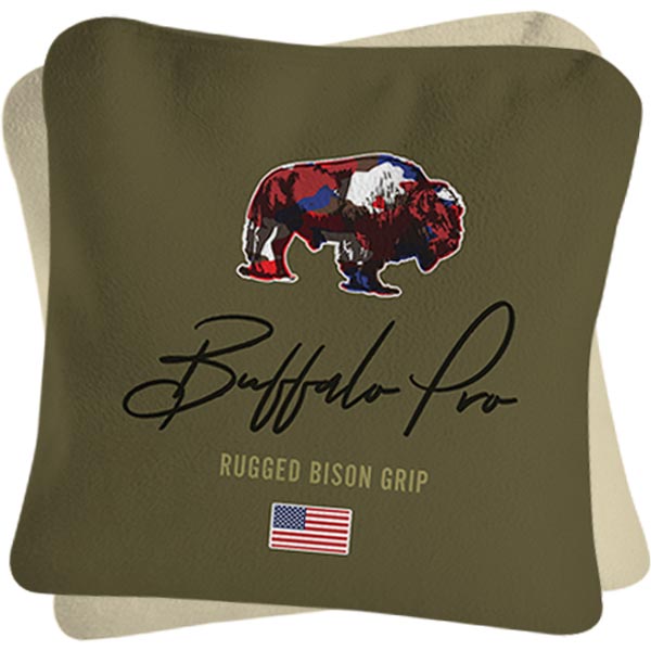 Synergy Buffalo Pro Dual-sided Cornhole Bags - Rugged Bison Grip - Olive