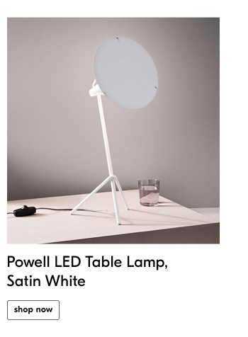 Powell LED Table Lamp, Satin White - Shop Now