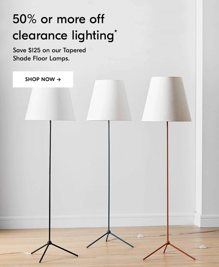 50% or more off clearance lighting* - Shop Now
