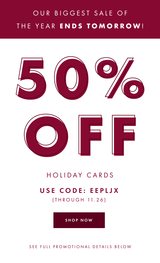 50% off Holiday Cards
