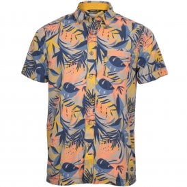 Wailuku Floral Short-Sleeve Shirt, Coral/Blue