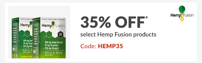 35% off* select Hemp Fusion products - Code: HEMP35