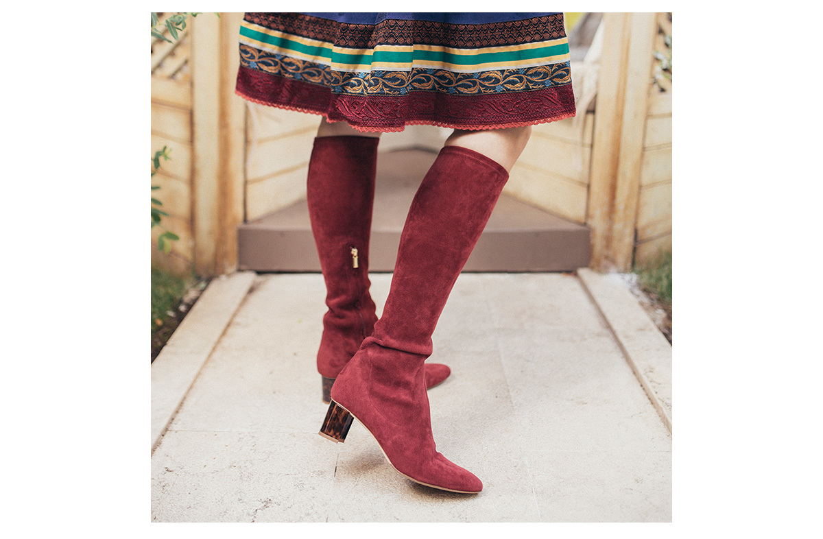 Alexandra 50 Burgundy Suede