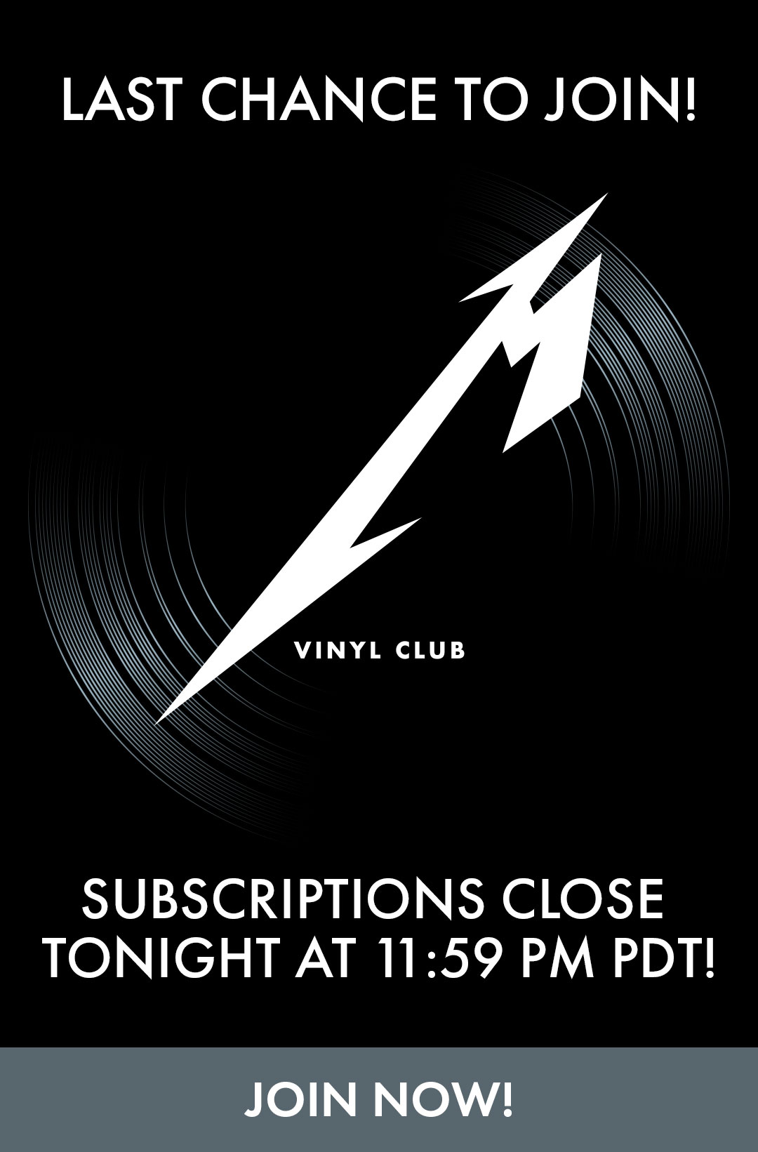 Last Chance to Join the Metallica Vinyl Club!