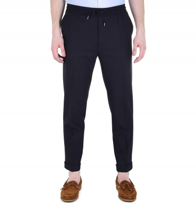 BOSS Oliwer Relaxed Fit Navy Drawstring Trousers