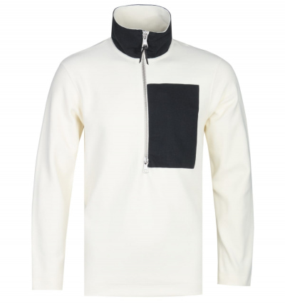 Albam Sport Fleece White Half-Zip Sweatshirt