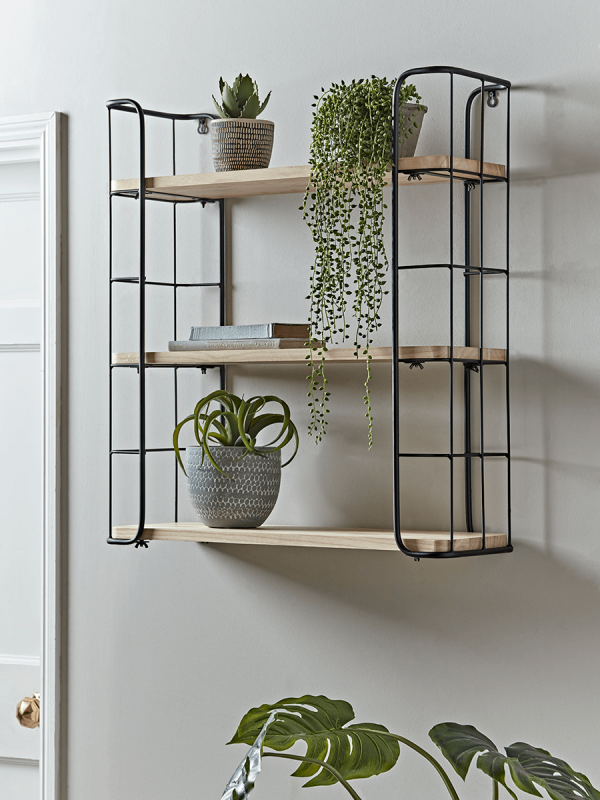 NEW Industrial Wood & Metal Shelf Unit - Large