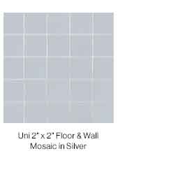 Uni 2in x 2in Floor and Wall Mosaic in Silver